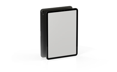 tablet pc - Modern black tablet computer isolated on white background.