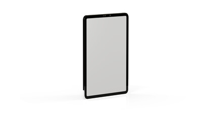 Modern black tablet computer isolated on white background. Tablet pc