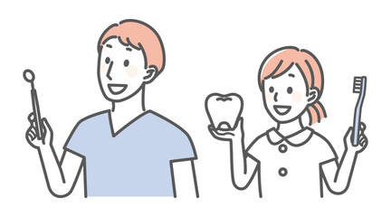 simple illustration for dentist and teeth