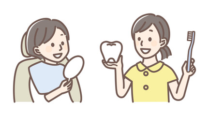 simple illustration for dentist and teeth