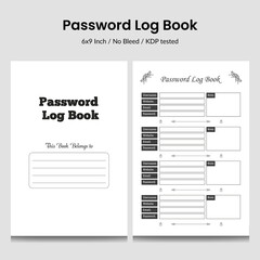 Password Log Book kdp tracker interior website information notebook.Logbook interior template.Password tracker.