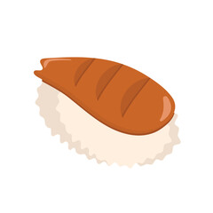Sushi Vector. Salmon Sashimi. Japanese Cuisine. Food Vector Illustration