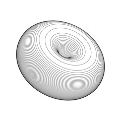 Abstract figure element sphere. Line mesh object. Isolated on white background.