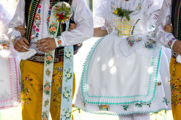 Detail of folk costume, Rakvice, Southern Moravia, Czech Republic