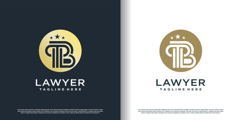 pilar logo icon with letter b concept premium vector