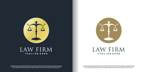 law logo design with simple and fresh concept premium vector