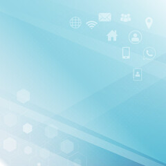 Abstract Technology background. Technology background communication concept. Abstract tech system working hexagon texture pattern design innovation concept background. Cyber hexagon concept.