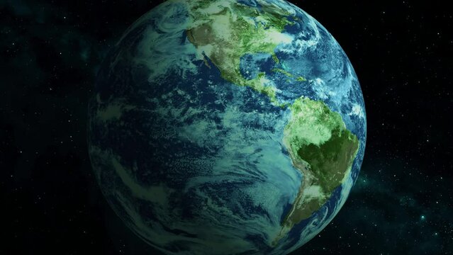 realistic earth rotated animation  