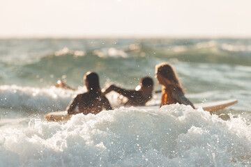 surf sunset session waves close-up shot