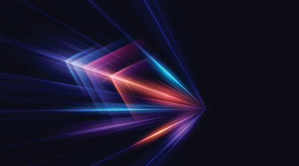 Modern abstract high-speed arrows light effect movement. Technology futuristic dynamic motion for banner or poster design background concept. - obrazy, fototapety, plakaty