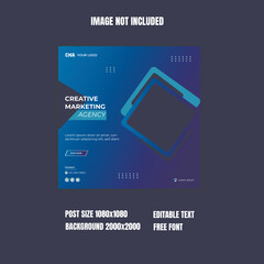 Creative marketing agency banner for social media post template