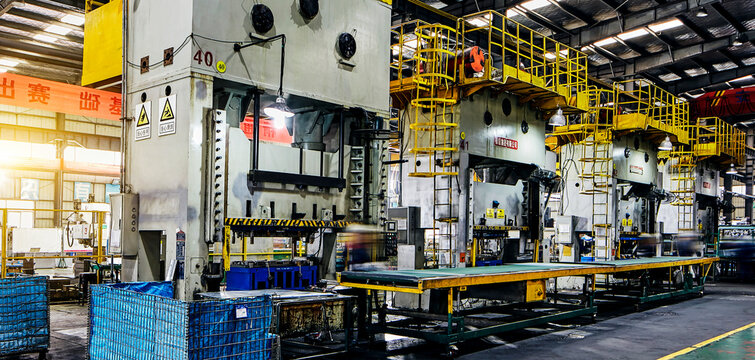 Jiangsu, China, Asia - December 4, 2018: Mechanical equipment in the factory is working
