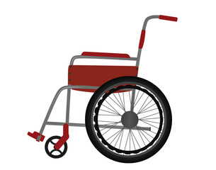 Fototapeta na wymiar Red empty wheelchair. vector illustration