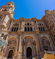 Fototapeta na wymiar Málaga Cathedral in Malaga, Spain on September 4, 2022