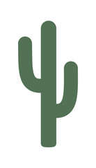 Simple cactus vector illustration isolated on white background. Abstract desert symbol. Flat style icon in green color
