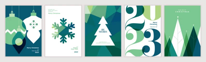 Tapeten Merry Christmas and Happy New Year 2023. Vector illustration concepts for background, greeting card, party invitation card, website banner, social media banner, marketing material. © PureSolution