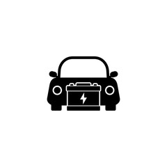 Car logo. Car battery icon isolated on white background
