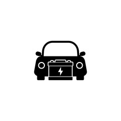 Car logo. Car battery icon isolated on white background