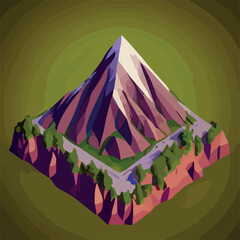 Low poly mountains landscape vector 