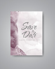 Save the date with watercolor background. Design for your invitation.