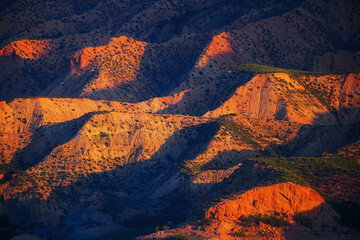 Big Gorafe park with red canyons which can be called “badlands”