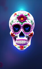 Obraz premium Sugar Shull ,Colorful Dia de los muertos mexican holiday Day of Dead
