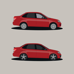 Fototapeta na wymiar Stock or tuning car. Vector illustration for sticker, poster or badge