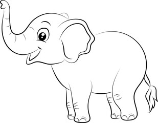  Elephant coloring page for kids Hand drawn elephant outline illustration 
