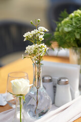 table setting with flowers