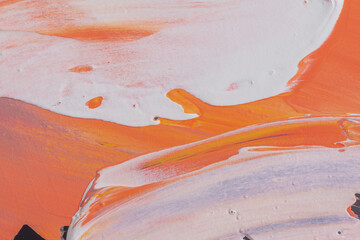Abstract paint stain brushstroke orange Aesthetic Neon liquid