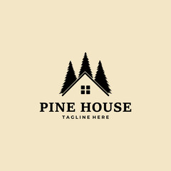pines house logo vector illustration template design