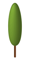 Isometric tree PNG, with transparent background.
