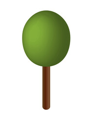 Isometric tree PNG, with transparent background.