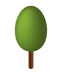 Isometric tree PNG, with transparent background.