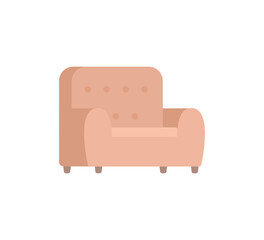 Cozy soft armchair three-quarters. Home interior concept. Cartoon style