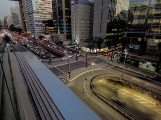 Sao Paulo, Brazil, September 01, 2022. Traffic of Vehicles in Paulista Avenue, central region of Sao Paulo,