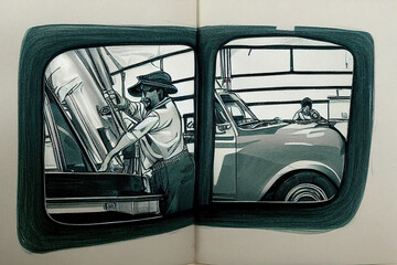 Obraz premium Automotive Repairer. High quality 2d illustration