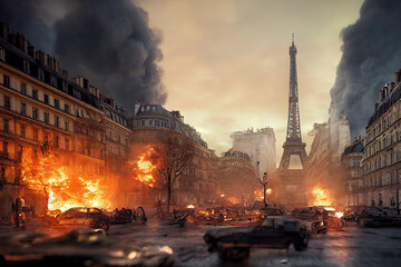 Fototapeta War in Paris obraz