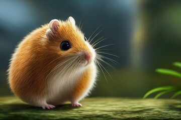 Cute fluffy hamster