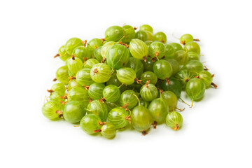 A group of gooseberries isolated on a white background.