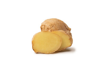 Ginger root isolated on white background.