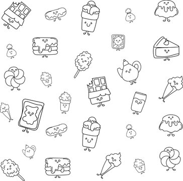 Cute Kawaii Junk Food Drawing 