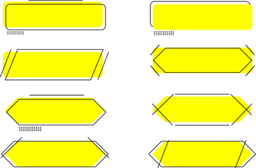 set of yellow text boxs