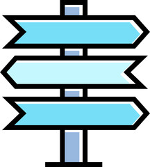 blue street signpost icon illustration