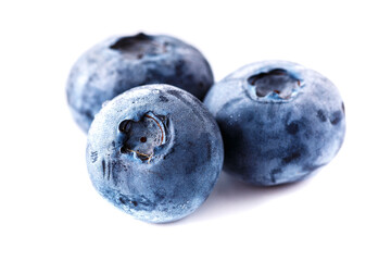 Blueberry isolated on white background. Vegan and vegetarian concept. Macro texture of blueberry berries.Texture blueberry berries close up. Blueberry with leaves.