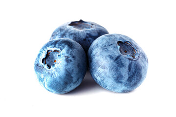 Blueberry isolated on white background. Vegan and vegetarian concept. Macro texture of blueberry berries.Texture blueberry berries close up. Blueberry with leaves.