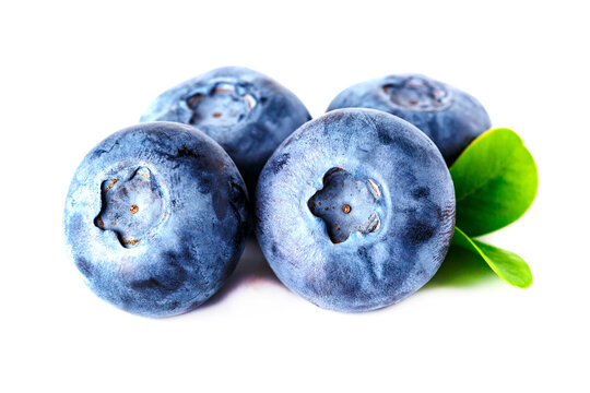Blueberry isolated on white background. Vegan and vegetarian concept. Macro texture of blueberry berries.Texture blueberry berries close up. Blueberry with leaves.