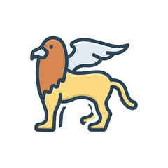 Color illustration icon for griffin