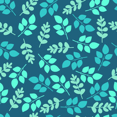 Stylish trendy ditsy floral seamless pattern design of exotic abstract branches of leaves. Repeat texture foliate background for printing and textile