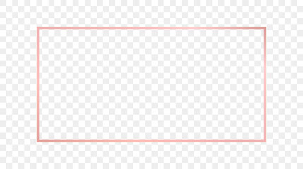 Rose gold glowing rectangular shape frame